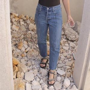 Size 28 altered Levi’s with seems
